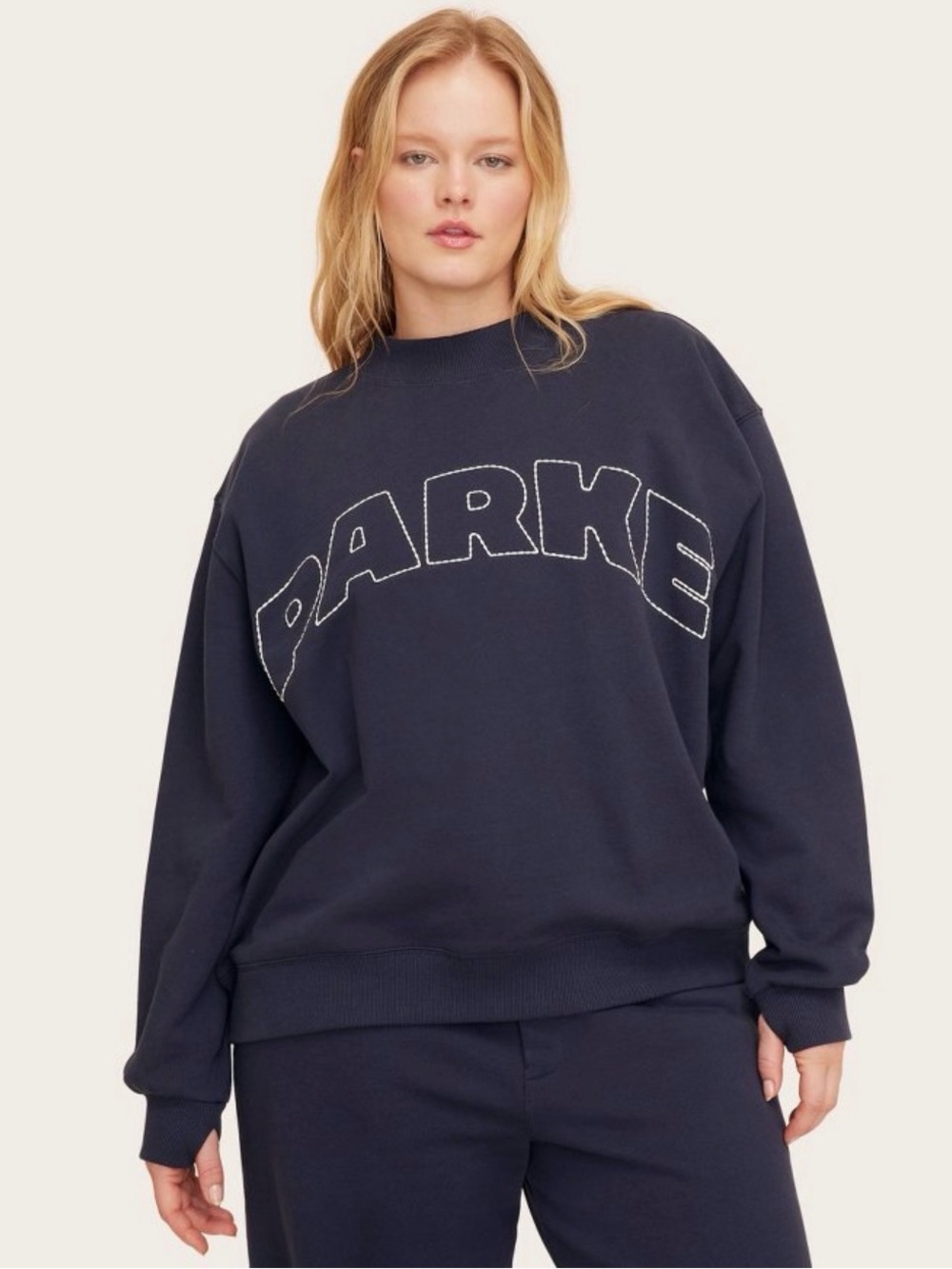 NWT PARKE x Target Mockneck Pullover Sweatshirt - Navy - Size S/M